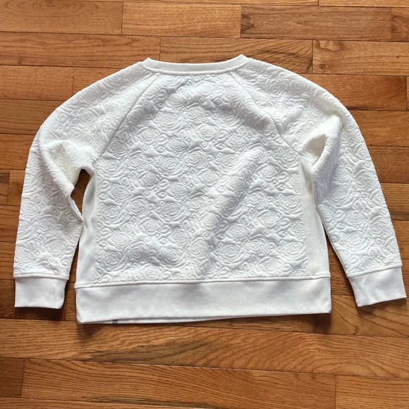 T by Talbots - Quilted Ivory Crewneck Sweatshirt - Large - Picture 6 of 6